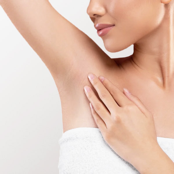 spa concept female under arm wax