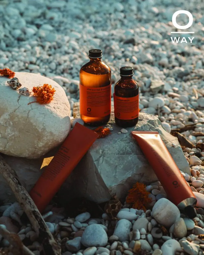 OWAY premium head spa products Bangkok natural organic scalp treatment bottles gentle head spa treasure